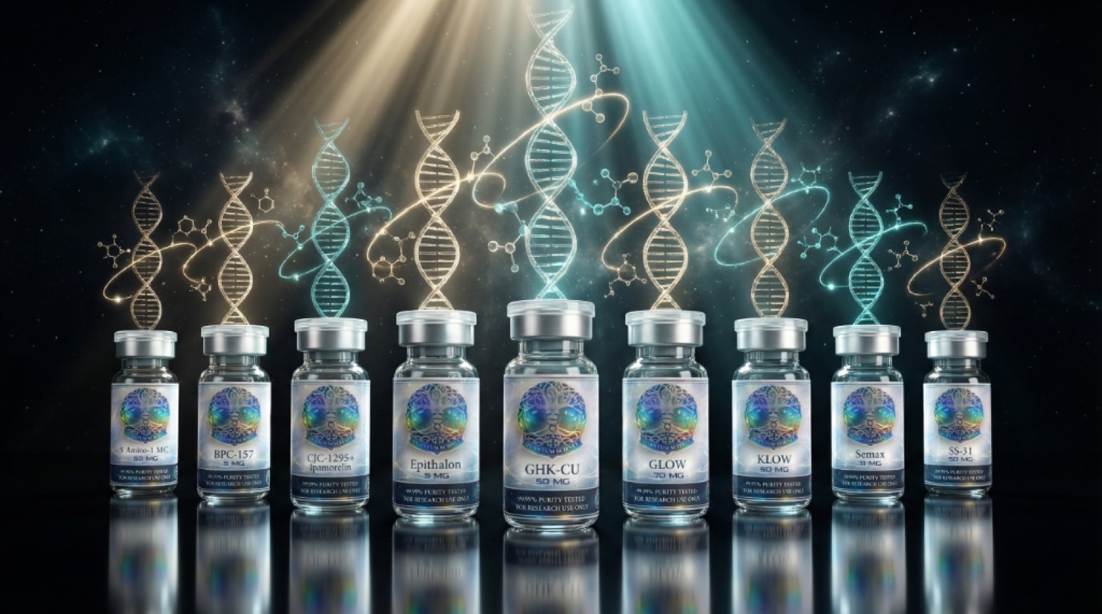 Quantum Peptide Vials Showcase